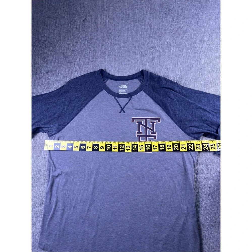 The North Face TNF Logo Raglan Baseball T-Shirt Gray Blue Men's LG